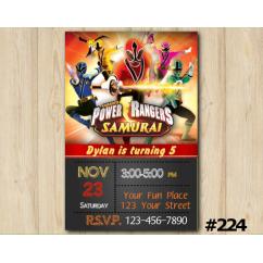 Power Ranger Samurai Invitation