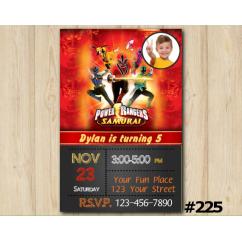 Power Ranger Samurai Invitation with Photo