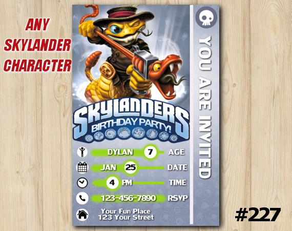 Skylanders Swap Force Game Card Invitation | RattleShake | Personalized Digital Card