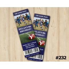 Football Ticket Invitation with Photo