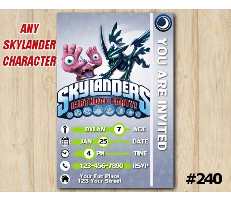 Printable Skylanders Card Birthday Invitation Skylanders Invitation Template Skylanders Trap Team Game Card