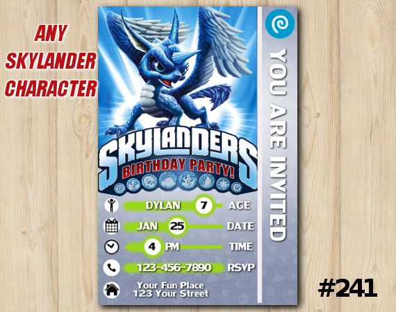 Skylanders Trap Team Game Card Invitation | Whirlwind | Personalized Digital Card