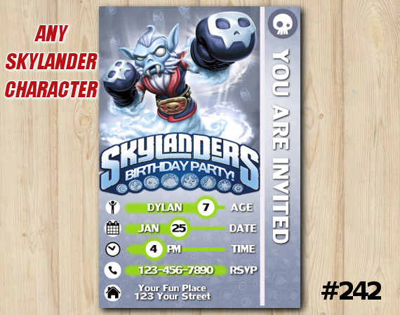 Skylanders Swap Force Game Card Invitation | NightShift | Personalized Digital Card