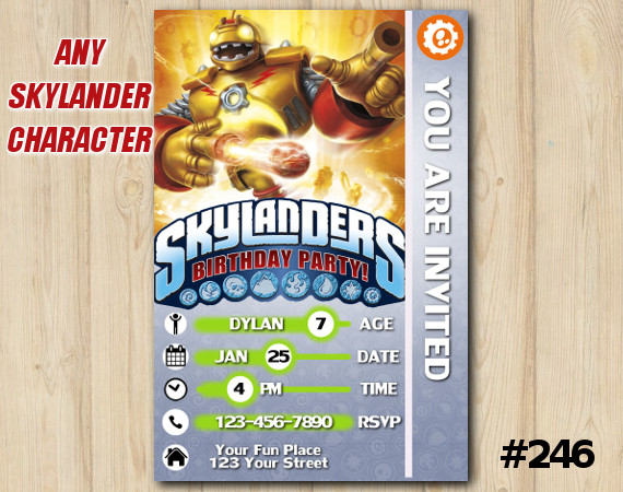 Skylanders Trap Team Game Card Invitation | Bouncer | Personalized Digital Card