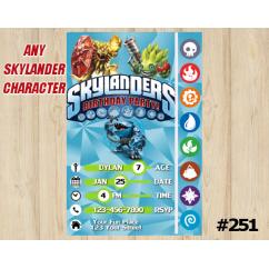 Skylanders Trap Team Game Card Invitation | Wildfire, FoodFight, Thumpback