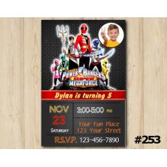 Power Ranger Megaforce Invitation with Photo