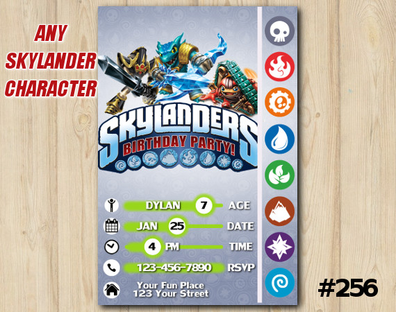 Skylanders Game Card Invitation | KryptKing, SnapShot, TreadHead  | Personalized Digital Card