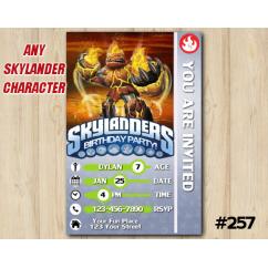 Skylanders Hot Head Game Card Invitation | HotHead