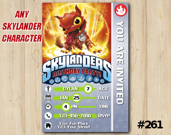 Skylanders Trap Team Game Card Invitation | HotDog | Personalized Digital Card