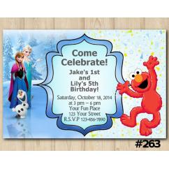 Twin Frozen and Elmo Invitation