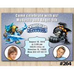 Twin Skylanders Invitation with Photo | Snapshot, Terrafin