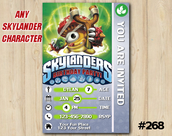 Skylanders Game Card Invitation | Shroomboom | Personalized Digital Card