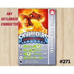 Skylanders Game Card Invitation | Eruptor