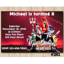 Power Ranger Megaforce Invitation