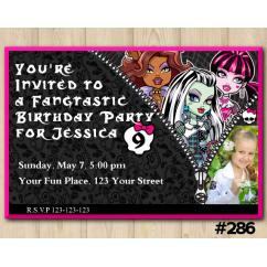 Monster High Invitation with Photo