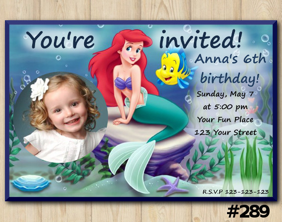 Ariel Invitation with Photo | Personalized Digital Card