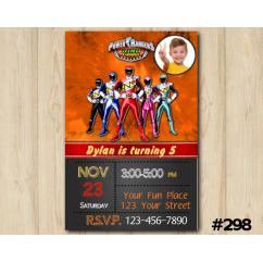 Power Ranger Dino Charge Invitation with Photo