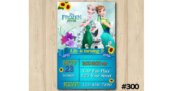 Frozen Fever Birthday Invitation Template, Birthday custom invitation