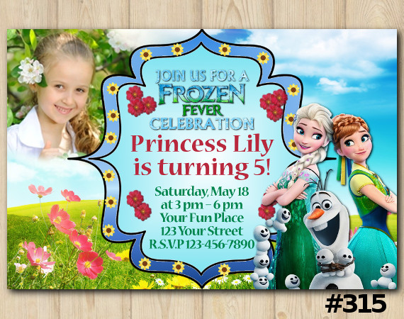 Frozen Fever Invitation with Photo | Personalized Digital Card