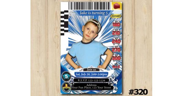 Power Rangers Card Birthday Invitation with photo, Power Rangers ...