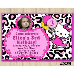 Hello Kitty Leopard Invitation with Photo