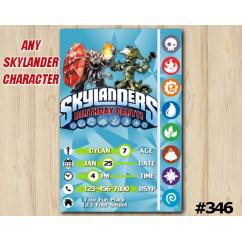 Skylanders Game Card Invitation | Wildfire, WashBuckler