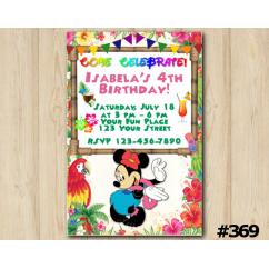 Minnie Mouse Luau Invitation