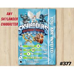 Skylanders Game Card Invitation | KnightLight, KnightMare, Gearshift, Wallop