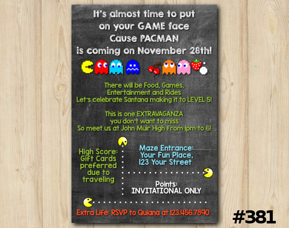 Pac Man Invitation | Personalized Digital Card