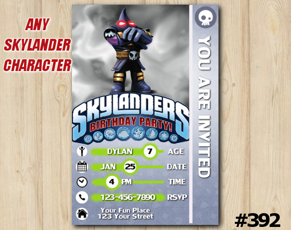 Skylanders Hood Sickle Game Card Invitation | HoodSickle | Personalized Digital Card