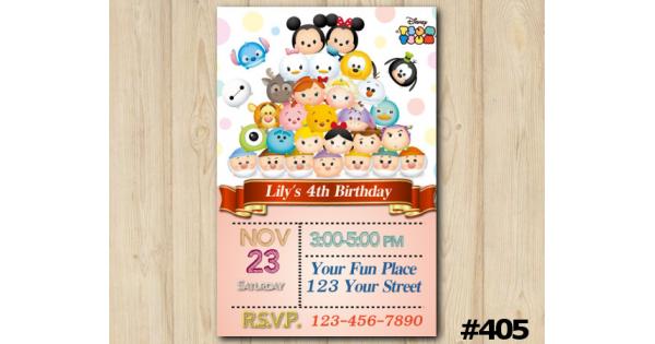 Tsum Tsum Birthday Invitation Tsum Tsum Invitation Template