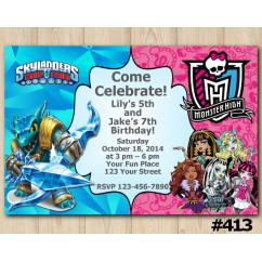 Twin Skylanders and Monster High Invitation | Snapshot