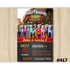 Power Ranger Dino Charge Invitation