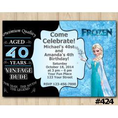 Twin Adult Vintage and Frozen Invitation