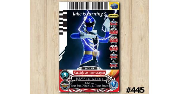 Printable Power Rangers Card Birthday Invitation, Power Rangers ...