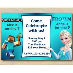 Twin Minecraft and Frozen Invitation