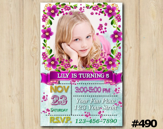 Floral Birthday Invitation with Photo | Personalized Digital Card