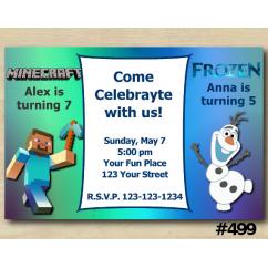 Twin Minecraft and Frozen Invitation