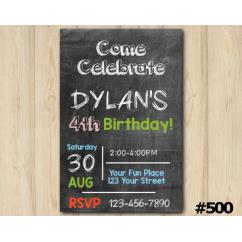 Chalkboard Birthday Invitation