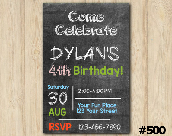 Chalkboard Birthday Invitation | Personalized Digital Card