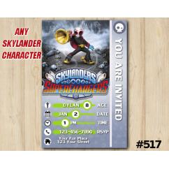 Skylanders Fiesta Superchargers Game Card Invitation | Fiesta
