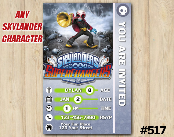 Skylanders Fiesta Superchargers Game Card Invitation | Fiesta | Personalized Digital Card