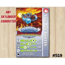 Skylanders Spitfire Superchargers Game Card Invitation | Spitfire
