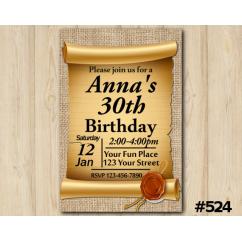 Adult Gold Invitation