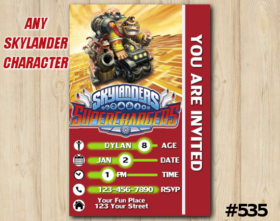 Skylanders Donkeykong Superchargers Game Card Invitation | DonkeyKong | Personalized Digital Card