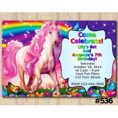 Twin Rainbow and Unicorn Invitation
