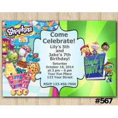 Twin Shopkins and Super Why Invitation