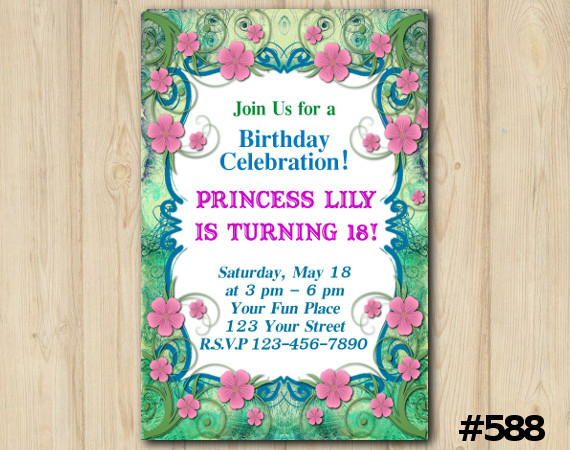 Floral Birthday Invitation | Personalized Digital Card