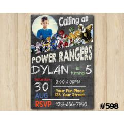Power Rangers Invitation with Photo