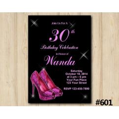 Adult Pink Shoe Invitation